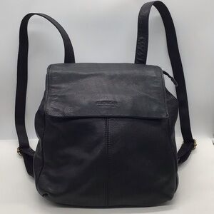 American Leather Co Black Pebble Leather Backpack